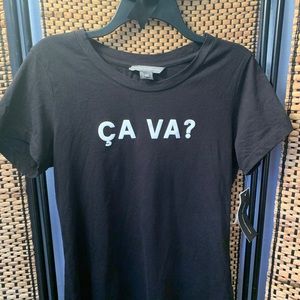 French Connection T-shirt “ca va” on front